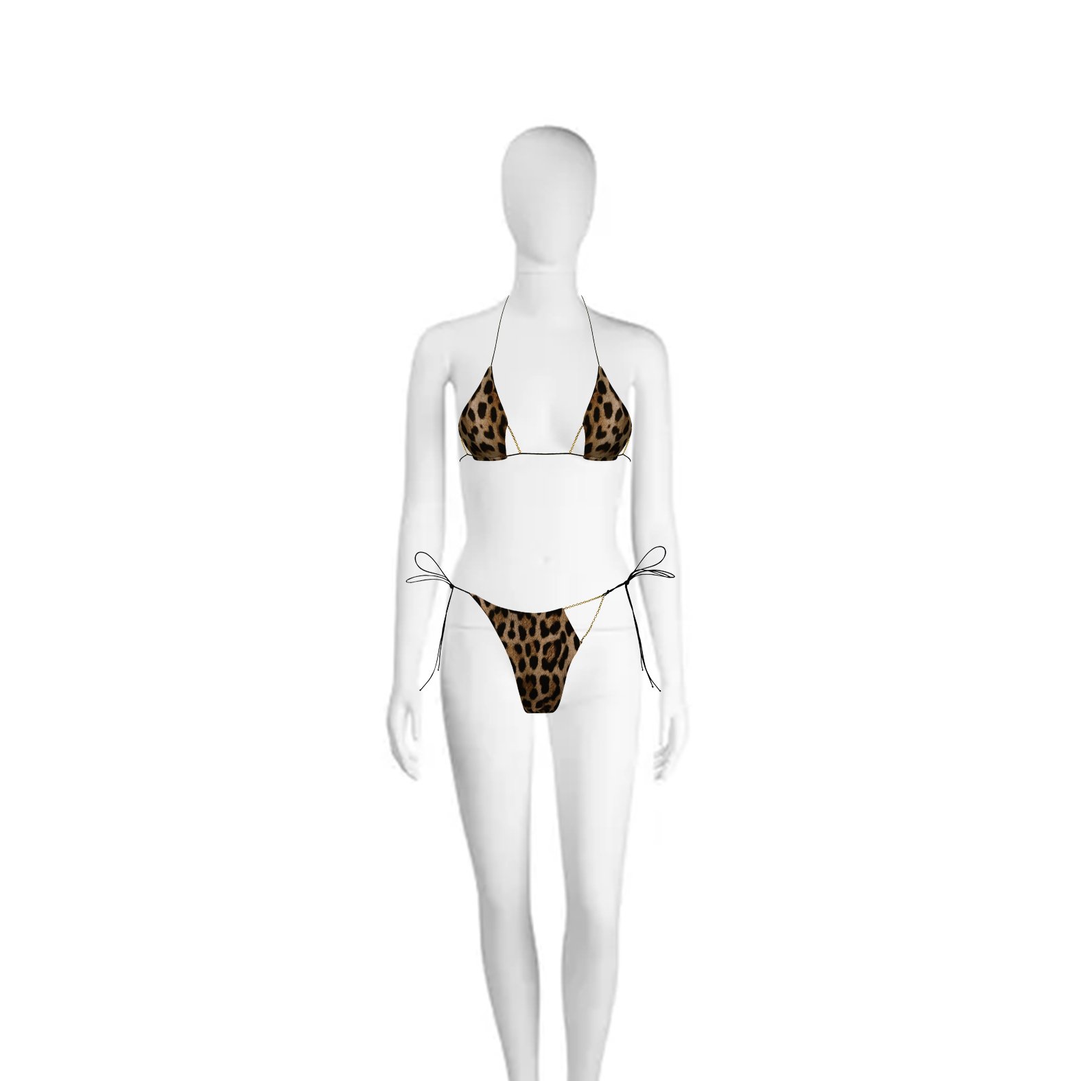 BROWN LEOPARD CHAINZ BIKINI BOTTOM | HMBD